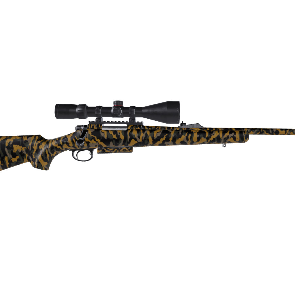 Rifle Ragged Militant Yellow Camo Gun Skin Vinyl Wrap