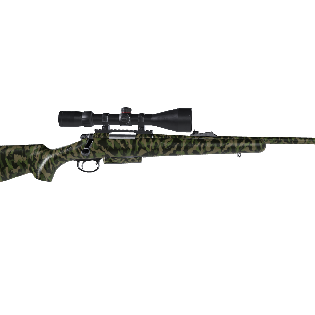 Rifle Ragged Army Green Camo Gun Skin Vinyl Wrap