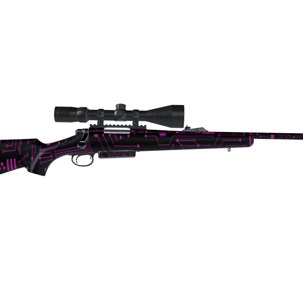 Rifle Circuit Board Magenta Gun Skin Vinyl Wrap