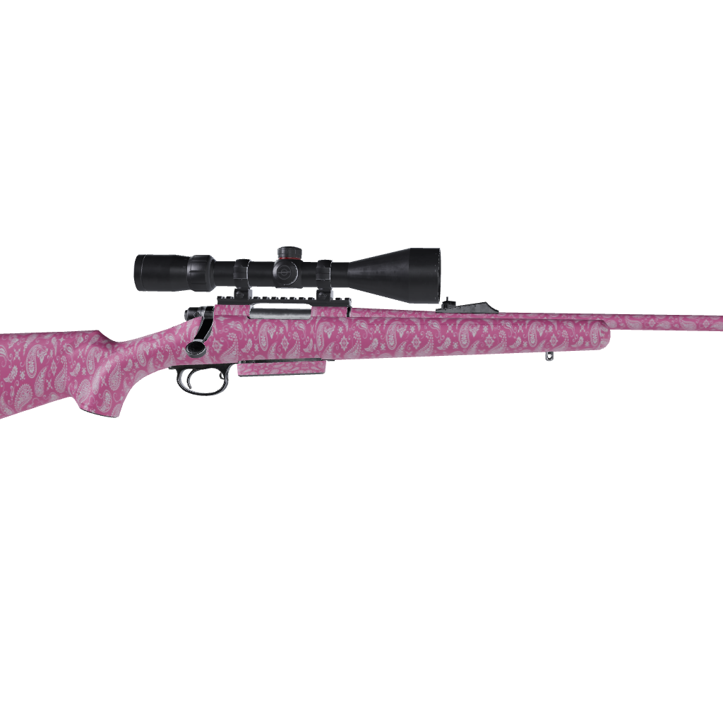 Rifle Bandana Pink & White Gun Skin Vinyl Wrap