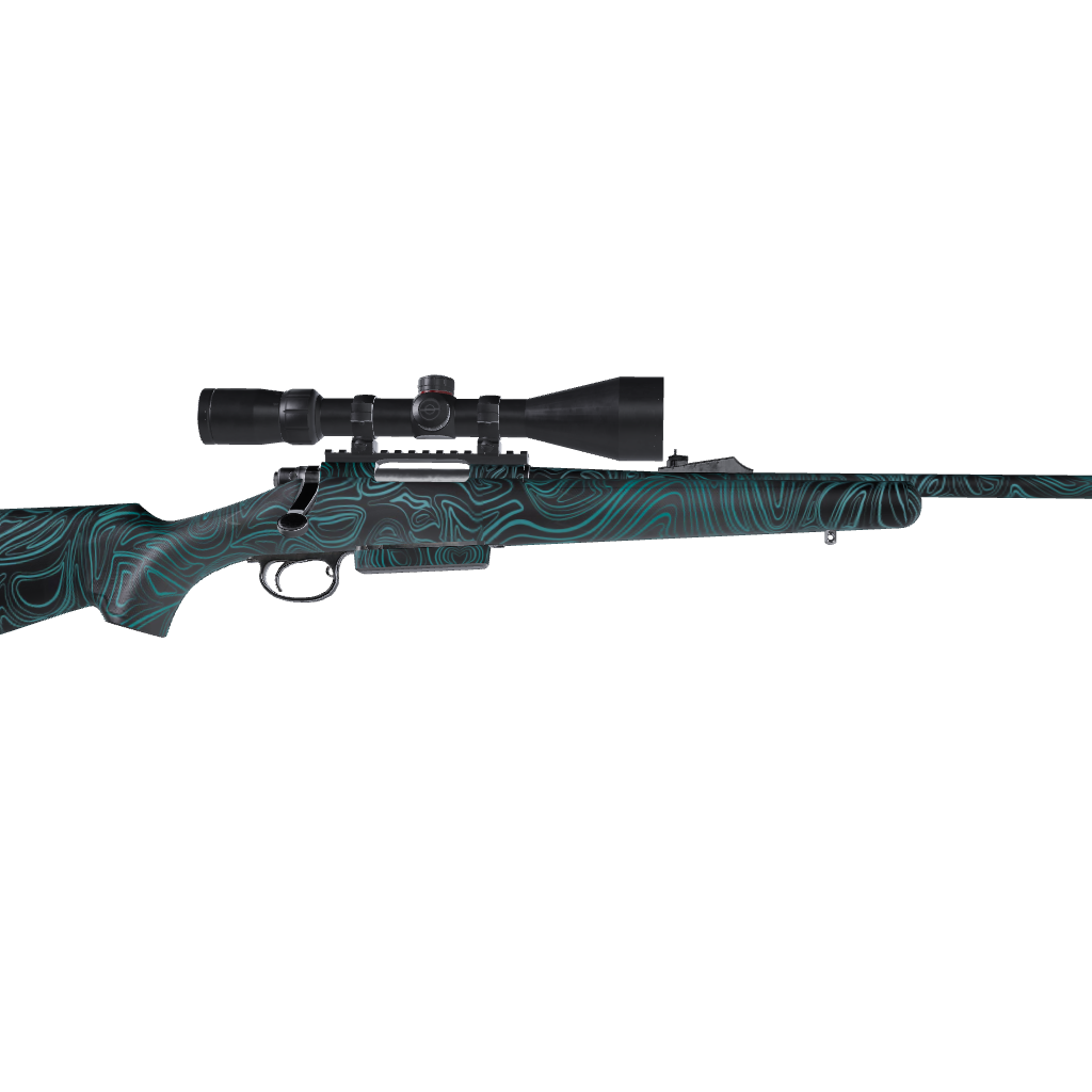 Rifle Damascus Tiffany Blue Gun Skin Vinyl Wrap