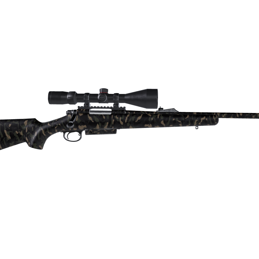 Rifle Ragged Militant Charcoal Camo Gun Skin Vinyl Wrap