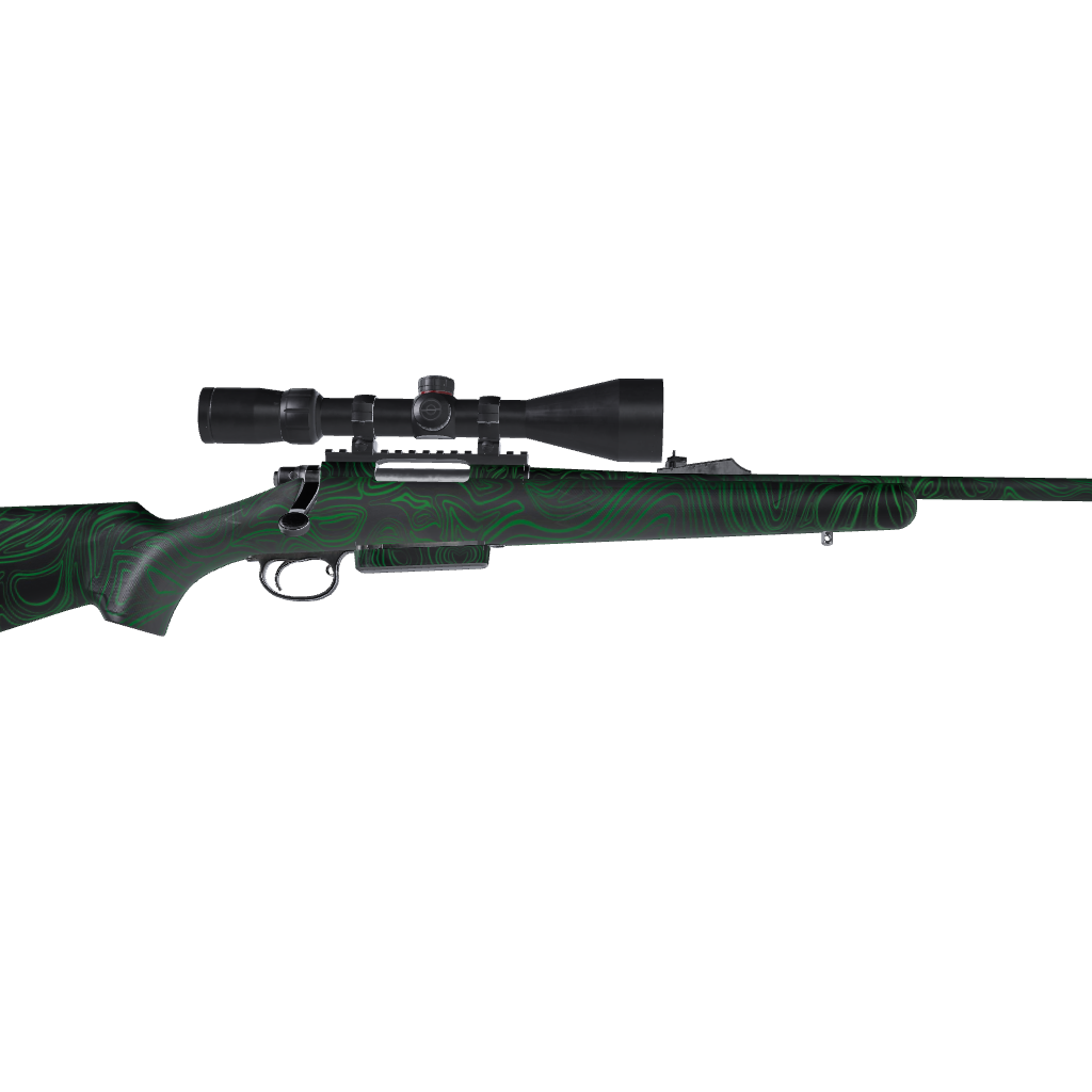 Rifle Damascus Green Gun Skin Vinyl Wrap