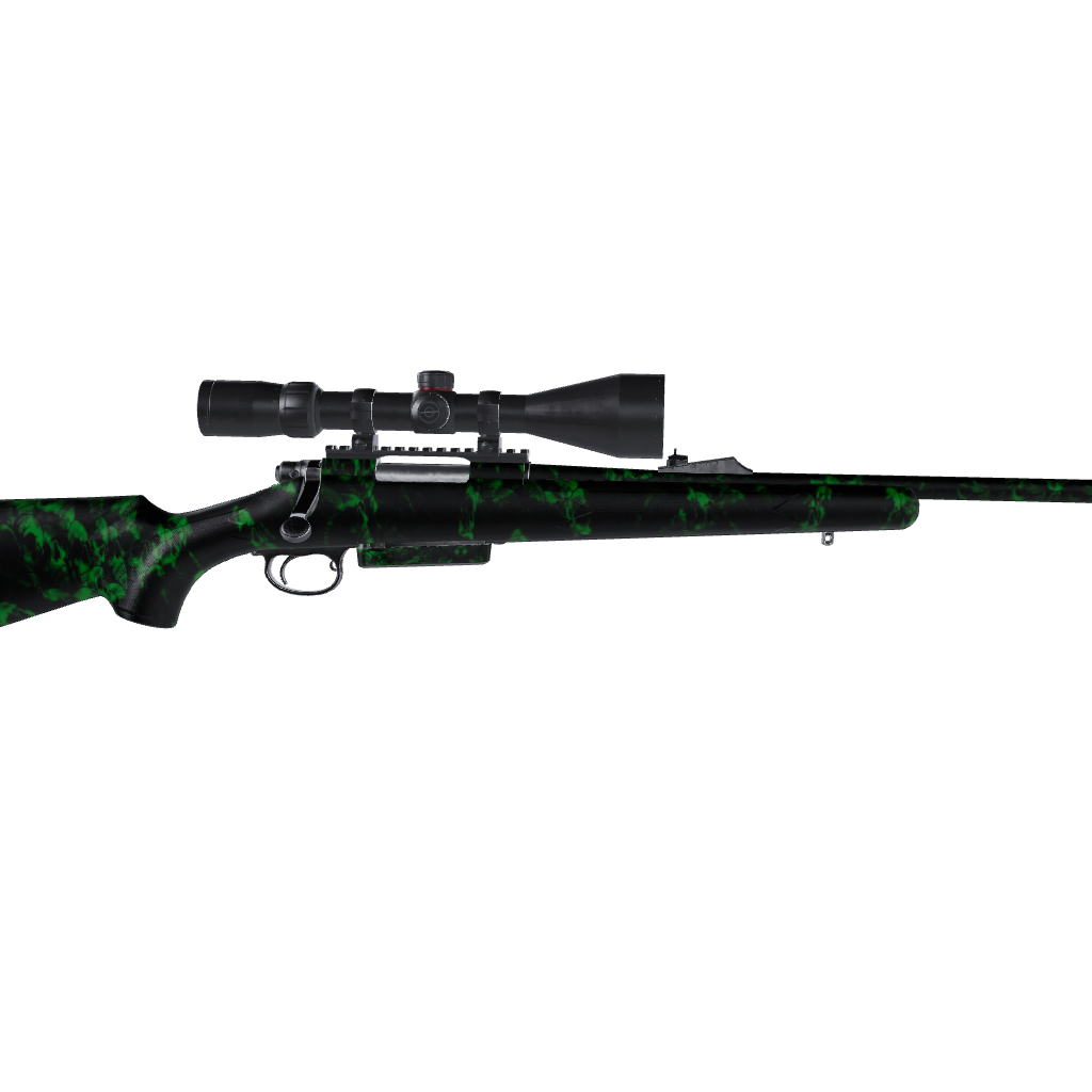 Rifle Skull Green Gun Skin Vinyl Wrap