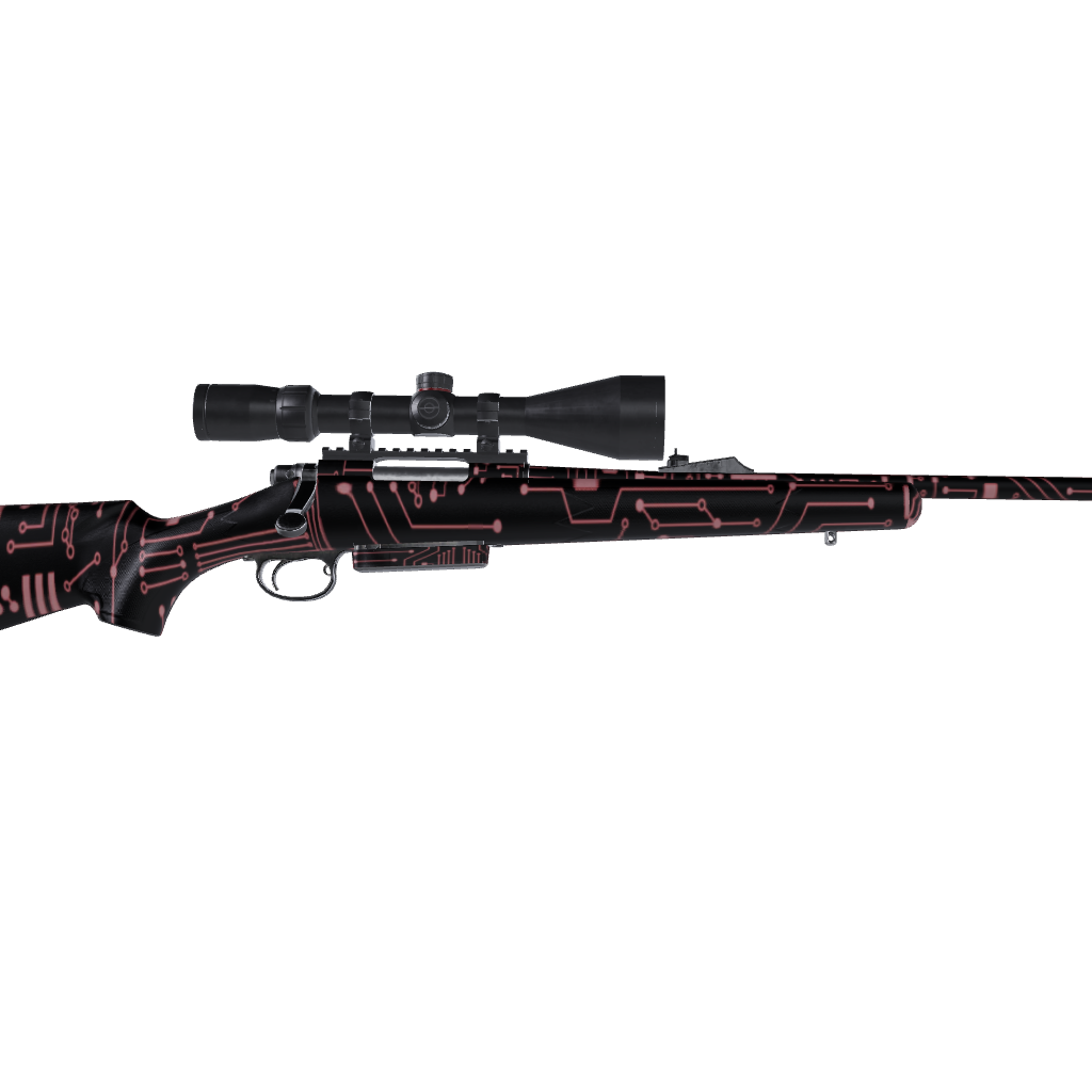 Rifle Circuit Board Pink Gun Skin Vinyl Wrap