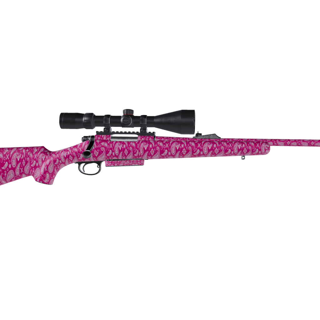 Rifle Bandana Magenta & White Gun Skin Vinyl Wrap