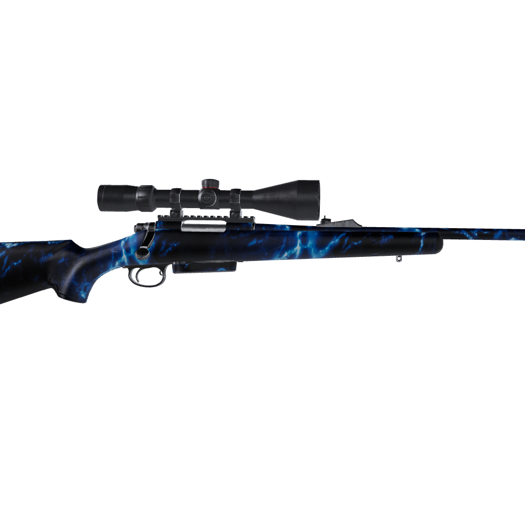 Rifle Stone Blue Lightning Marble Gun Skin Vinyl Wrap