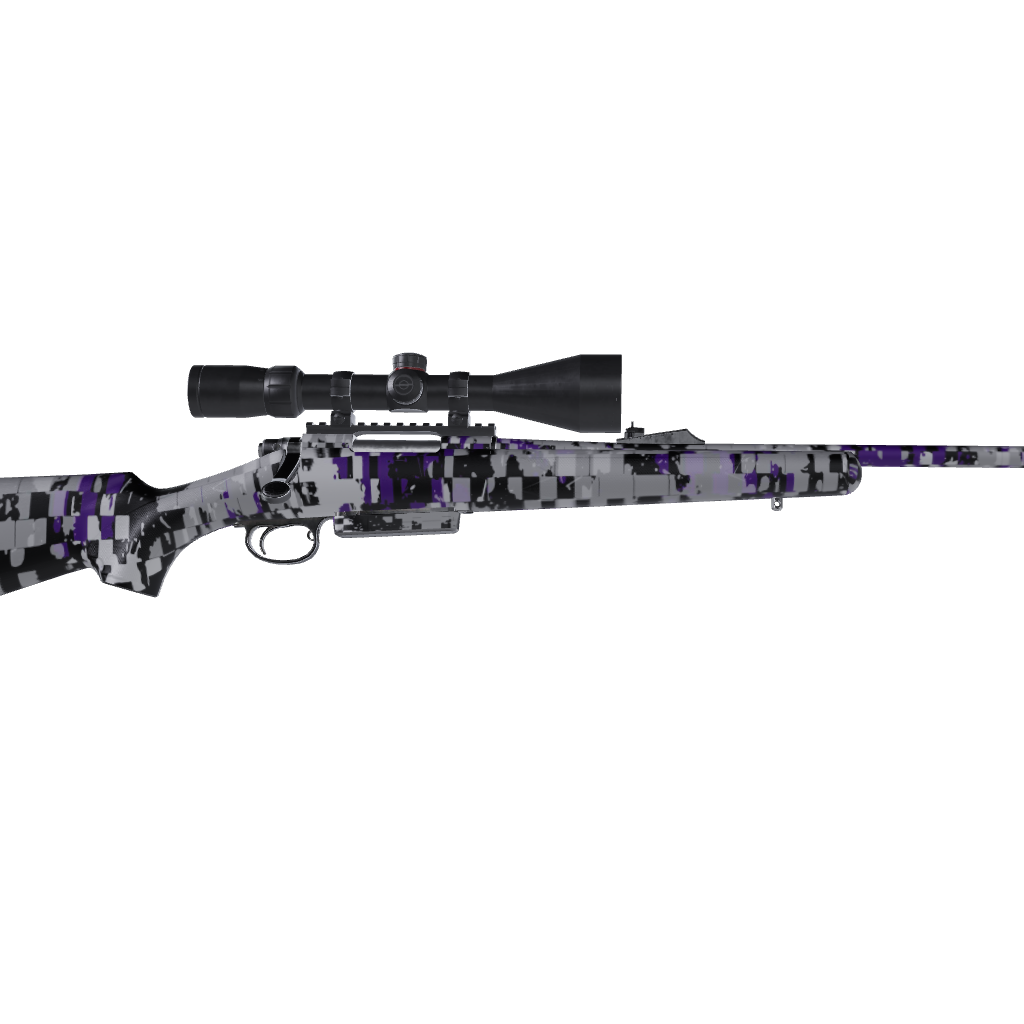 Rifle Broken Plaid Purple Camo Gun Skin Vinyl Wrap