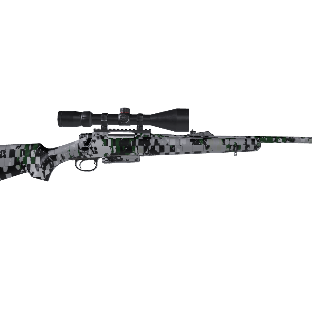 Rifle Broken Plaid Green Camo Gun Skin Vinyl Wrap