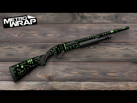 Shotgun Circuit Board Green Gun Skin Vinyl Wrap