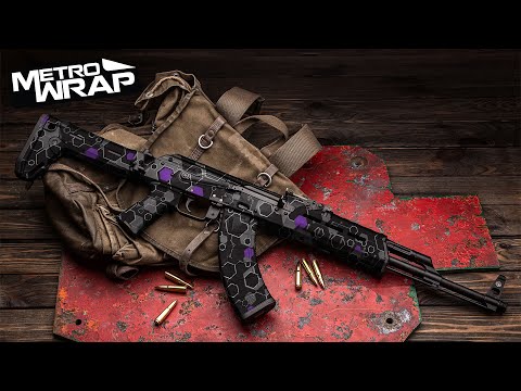 AK 47 Hex DNA Neon Night Gun Skin Vinyl Wrap