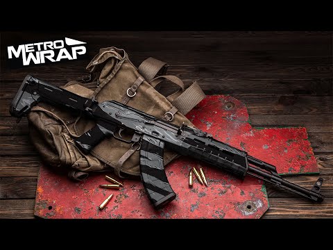 AK 47 Shredded Army Green Camo Gun Skin Vinyl Wrap