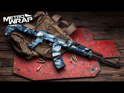 AK 47 Sharp Army Green Camo Gun Skin Vinyl Wrap