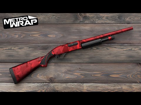 Shotgun Shattered Elite Orange Camo Gun Skin Vinyl Wrap