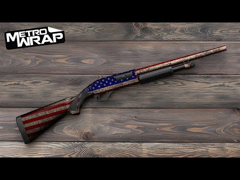 Shotgun Patriotic Purple Flag Gun Skin Vinyl Wrap