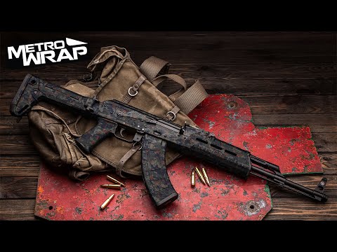 AK 47 Digital Urban Purple Camo Gun Skin Vinyl Wrap