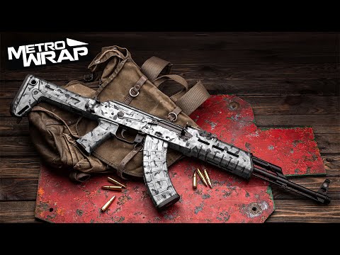 AK 47 Ragged Pink Tiger Camo Gun Skin Vinyl Wrap