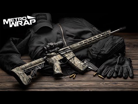 AR 15 Nature Marshland Camo Gun Skin Vinyl Wrap