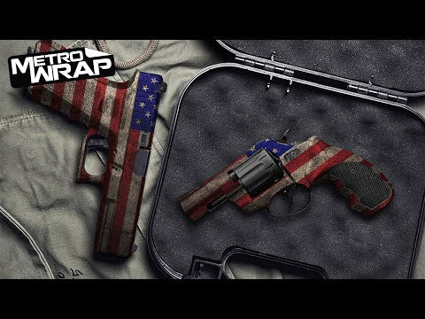 Pistol & Revolver Patriotic Purple Flag Gun Skin Vinyl Wrap