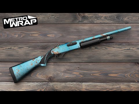 Shotgun Rust 3D Black Gun Skin Vinyl Wrap