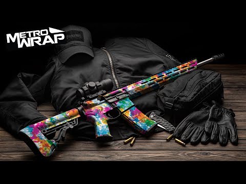 AR 15 Tie Dye Acid Wash Gun Skin Vinyl Wrap