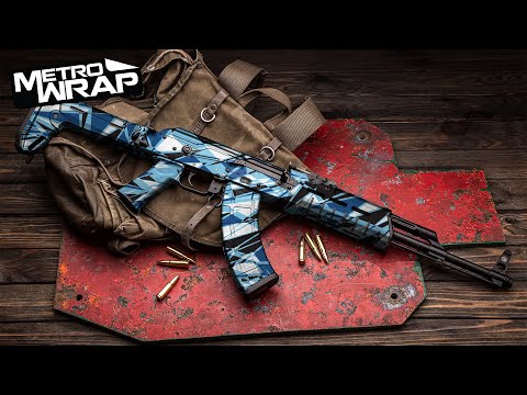 AK 47 Sharp Elite Red Camo Gun Skin Vinyl Wrap