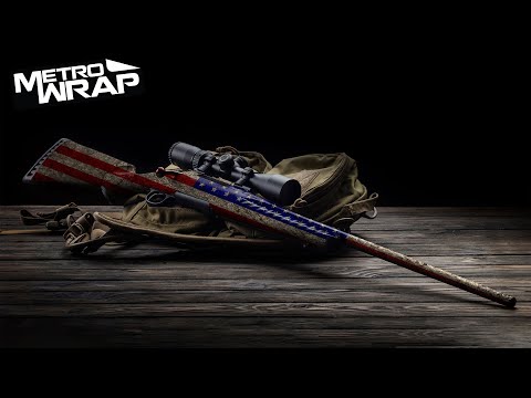 Rifle Patriotic American Flag Gun Skin Vinyl Wrap