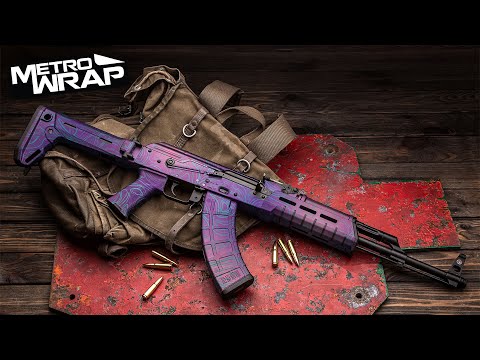 AK 47 Damascus Pink Gun Skin Vinyl Wrap