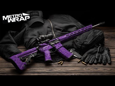 AR 15 Battle Storm Elite Magenta Camo Gun Skin Vinyl Wrap