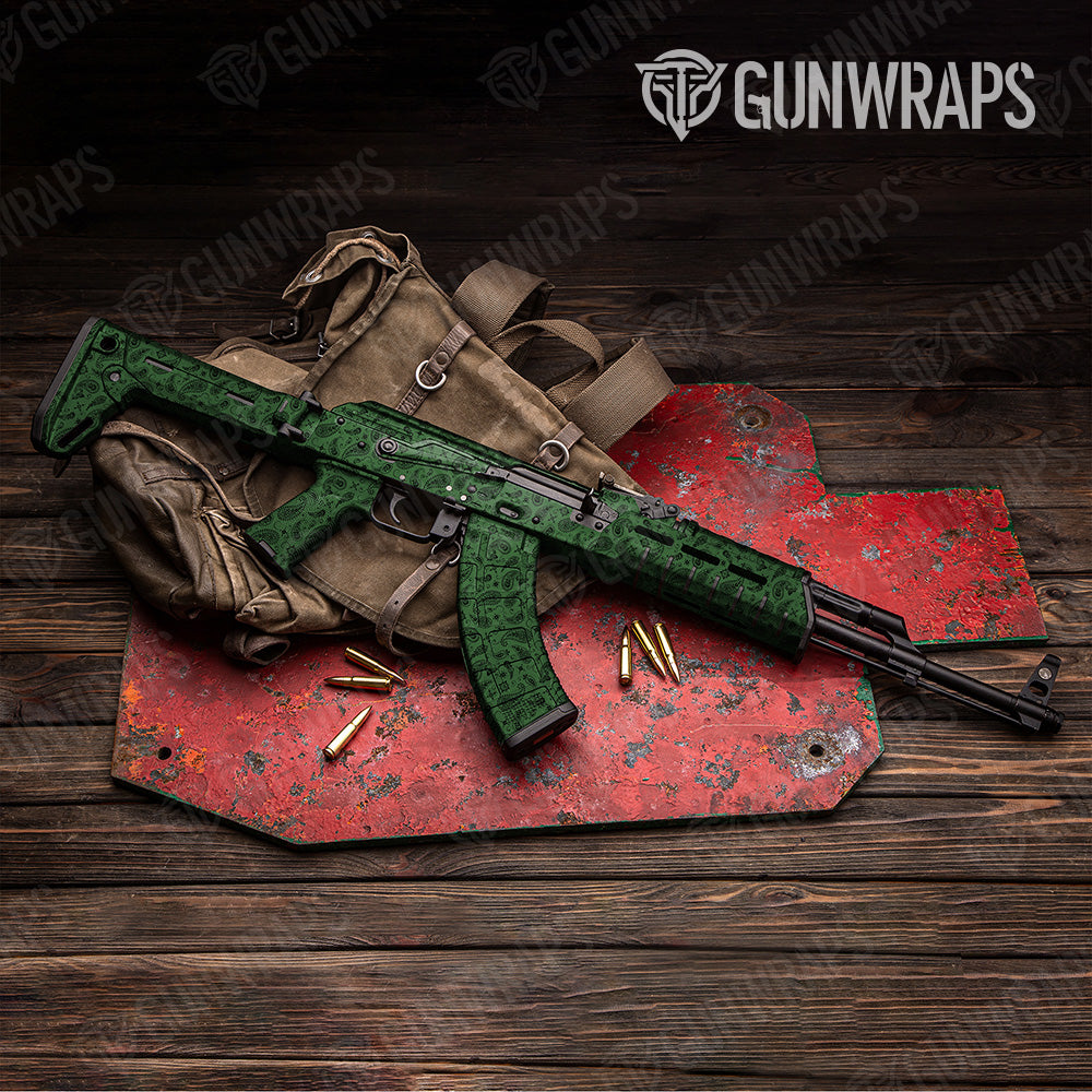 Bandana Green Black AK 47 Gun Skin Vinyl Wrap