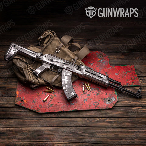 Silver AK-47 Gun Skin Vinyl Wraps