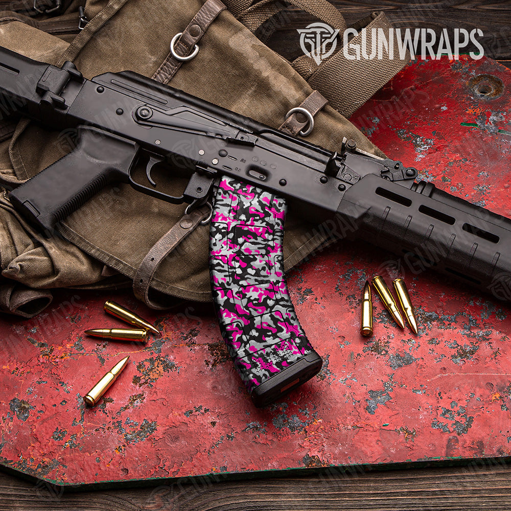 Classic Magenta Tiger Camo AK 47 Mag Gun Skin Vinyl Wrap