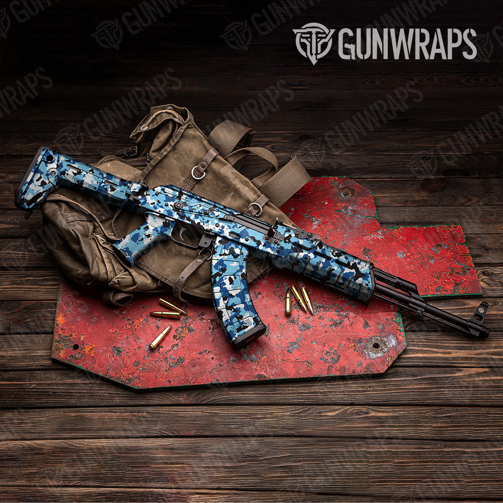 Cumulus Baby Blue Camo AK 47 Gun Skin Vinyl Wrap