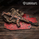 Digital Orange Tiger Camo AK 47 Gun Skin Vinyl Wrap