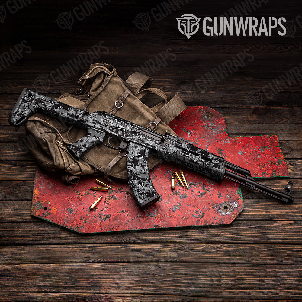 Digital Urban Night Camo AK 47 Gun Skin Vinyl Wrap