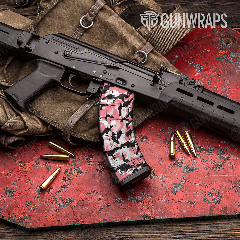 Erratic Pink Camo AK 47 Mag Gun Skin Vinyl Wrap