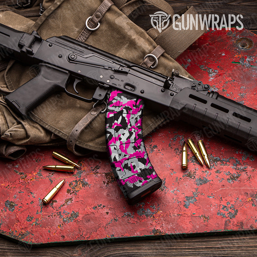 Erratic Magenta Tiger Camo AK 47 Mag Gun Skin Vinyl Wrap