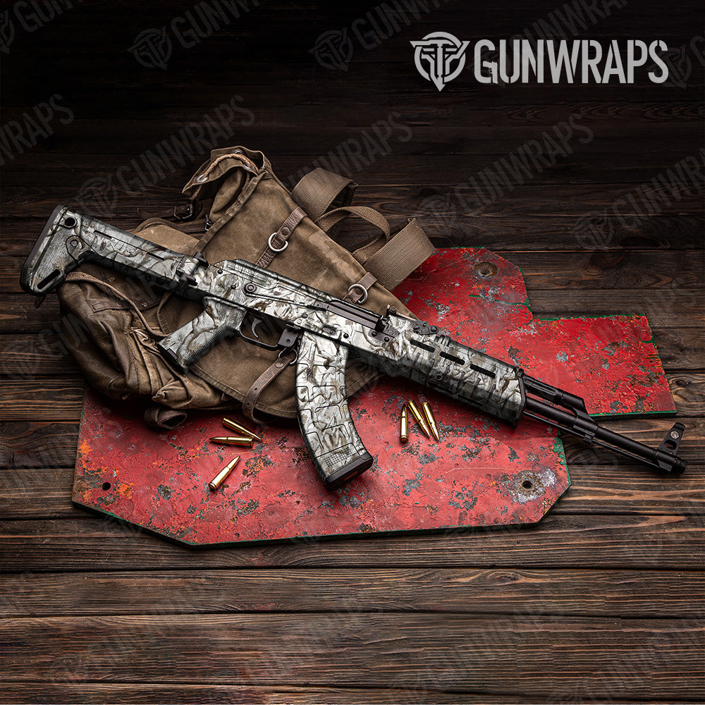 Nature Lifeless Snow Woods Buck Skull Camo AK 47 Gun Skin Vinyl Wrap