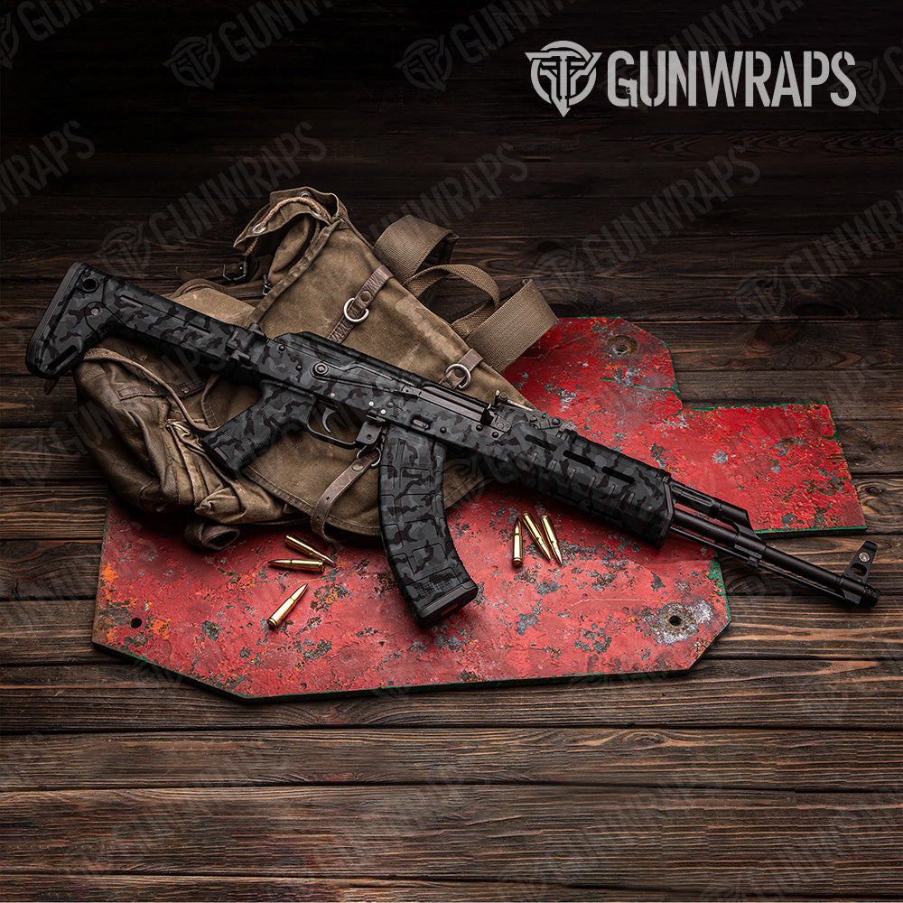 Ragged Elite Black Camo AK 47 Gun Skin Vinyl Wrap