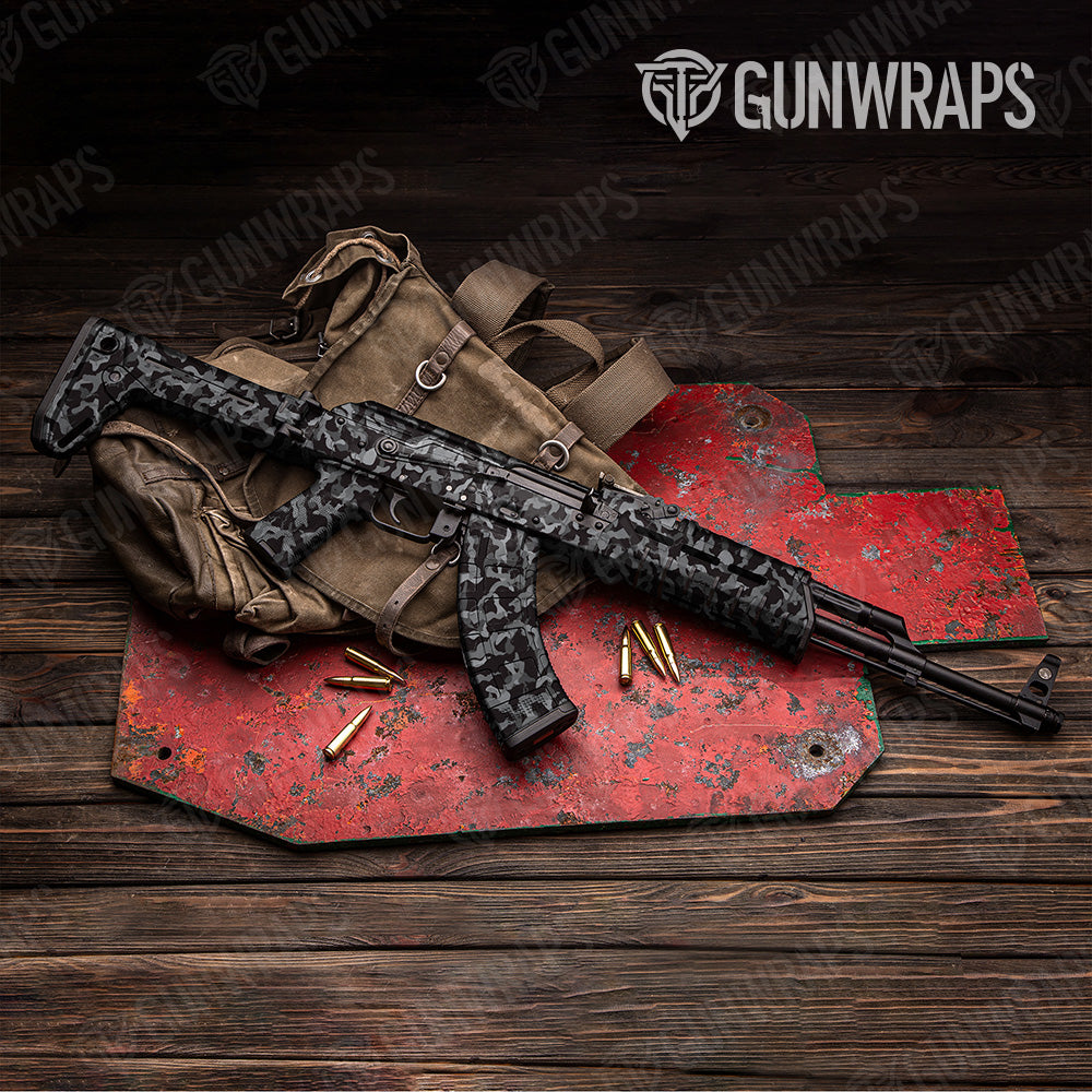 Ragged Midnight Camo AK 47 Gun Skin Vinyl Wrap