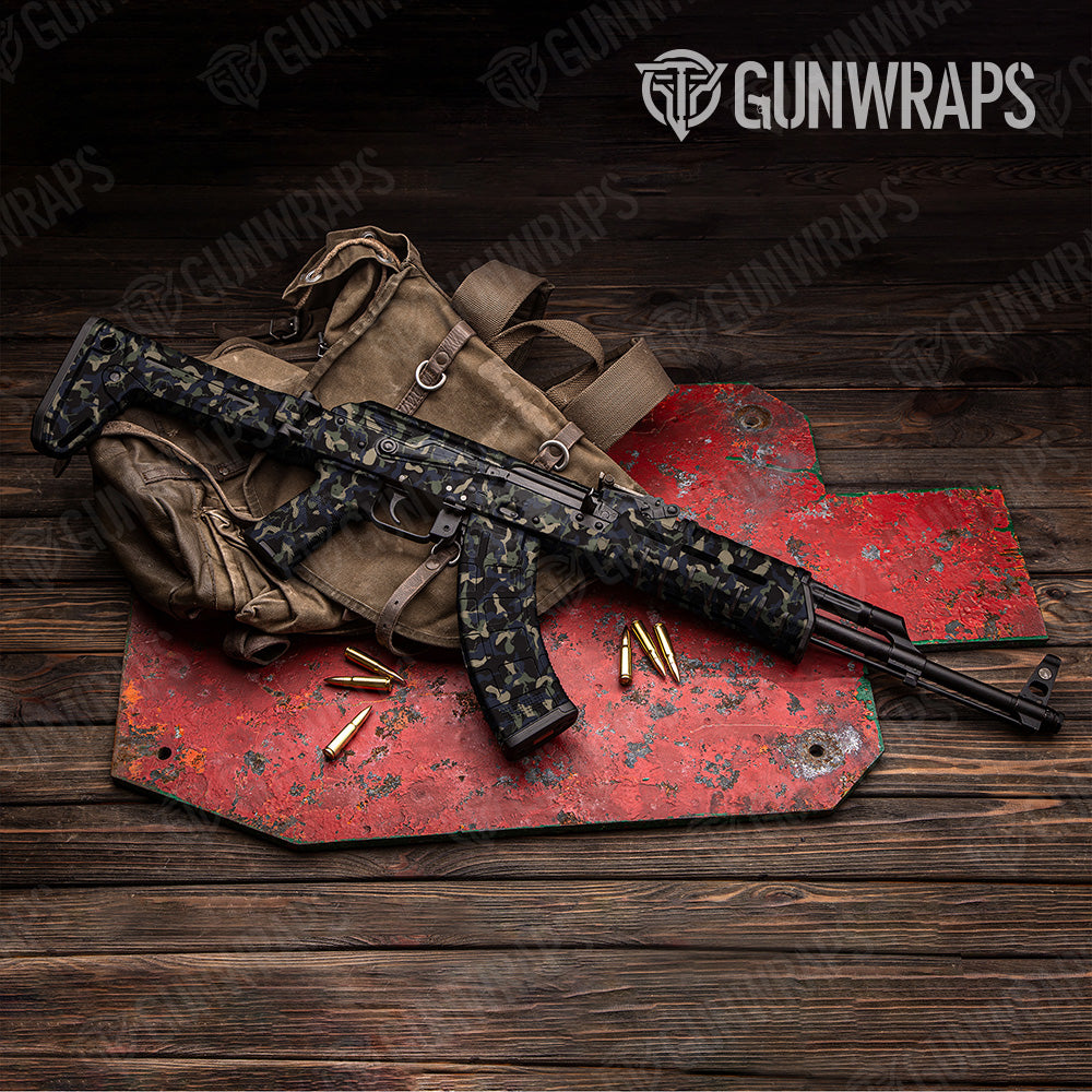 Ragged Militant Blue Camo AK 47 Gun Skin Vinyl Wrap