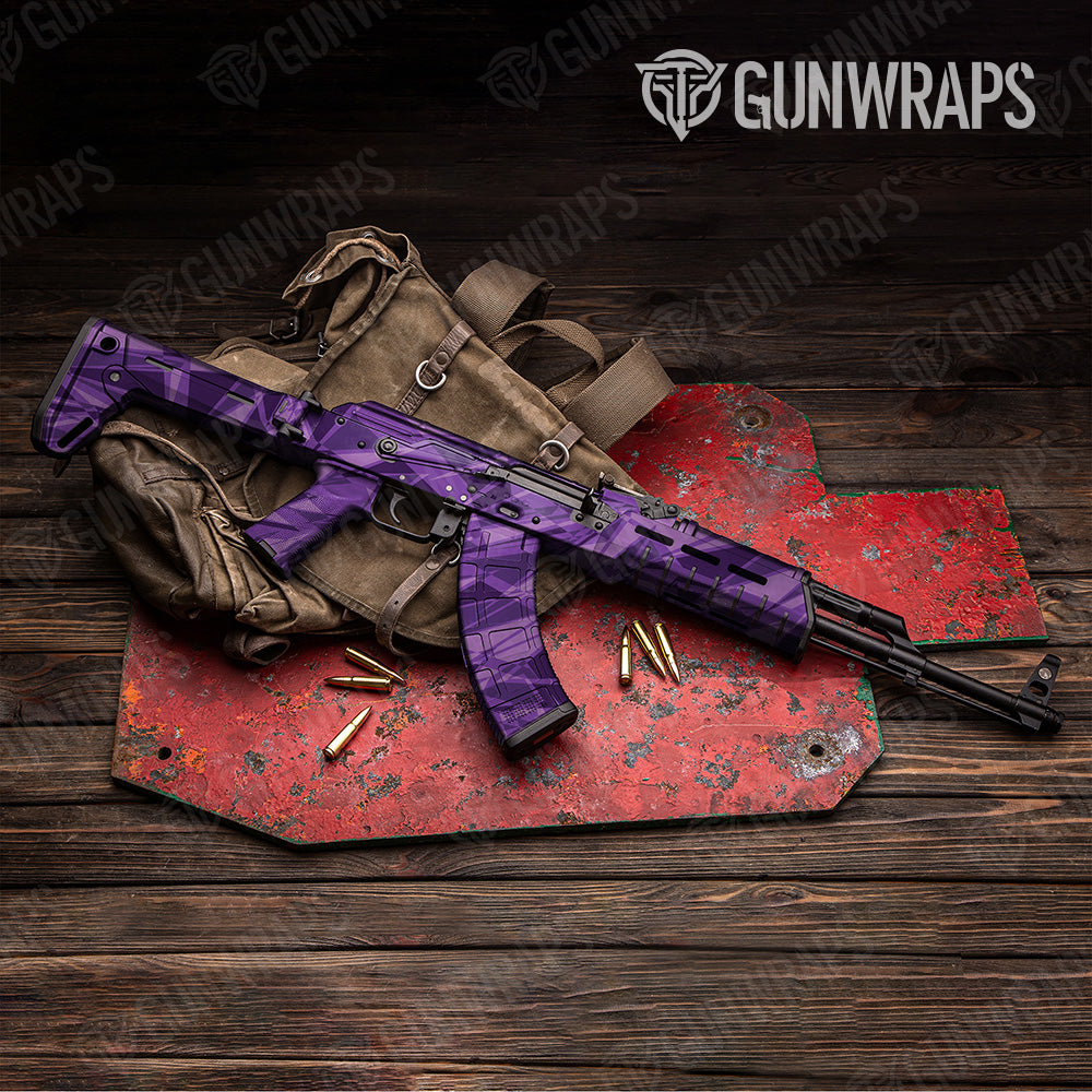 Sharp Elite Purple Camo AK 47 Gun Skin Vinyl Wrap