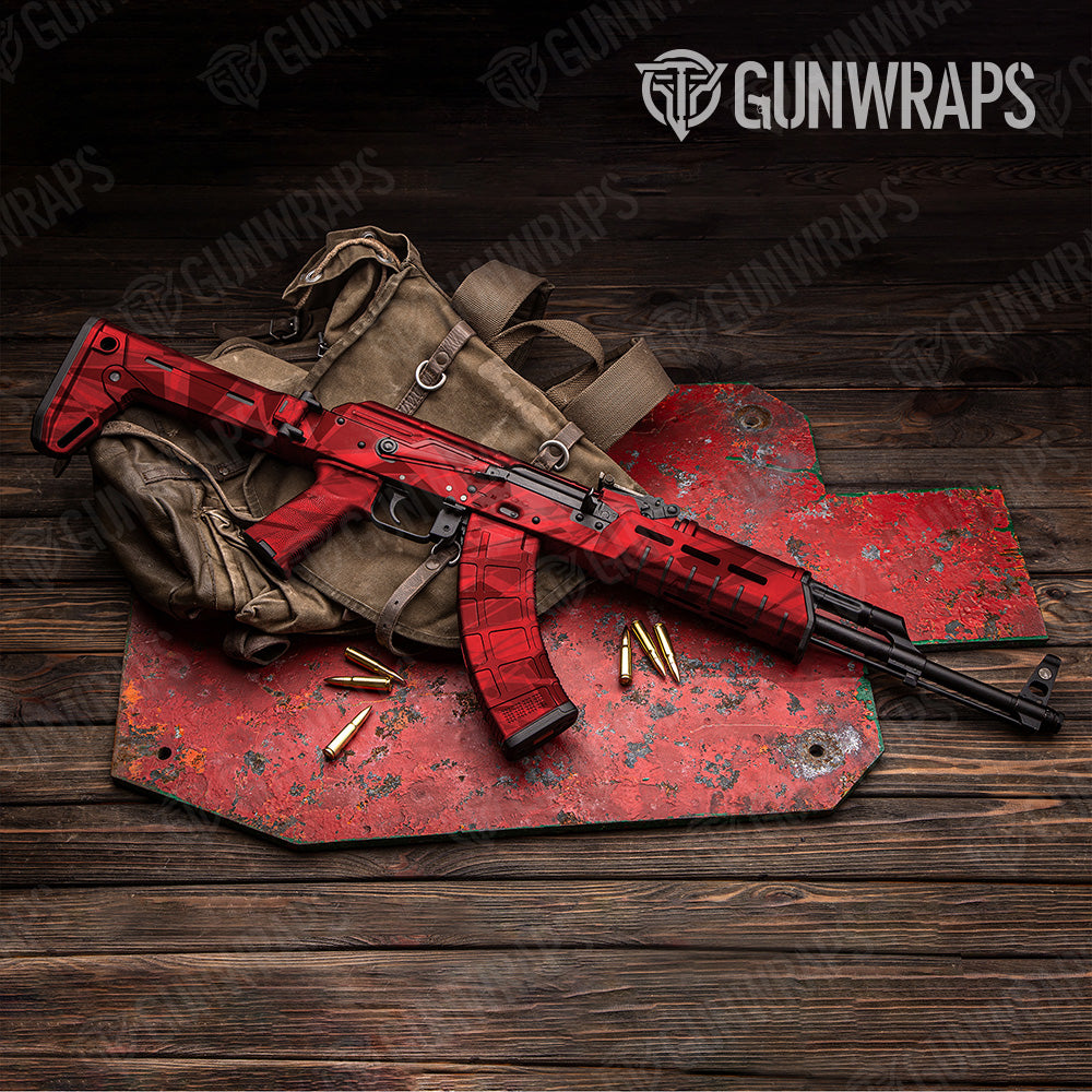 Sharp Elite Red Camo AK 47 Gun Skin Vinyl Wrap