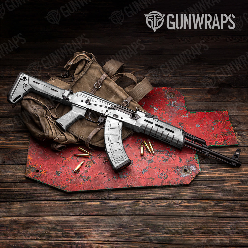 Sharp Elite White Camo AK 47 Gun Skin Vinyl Wrap