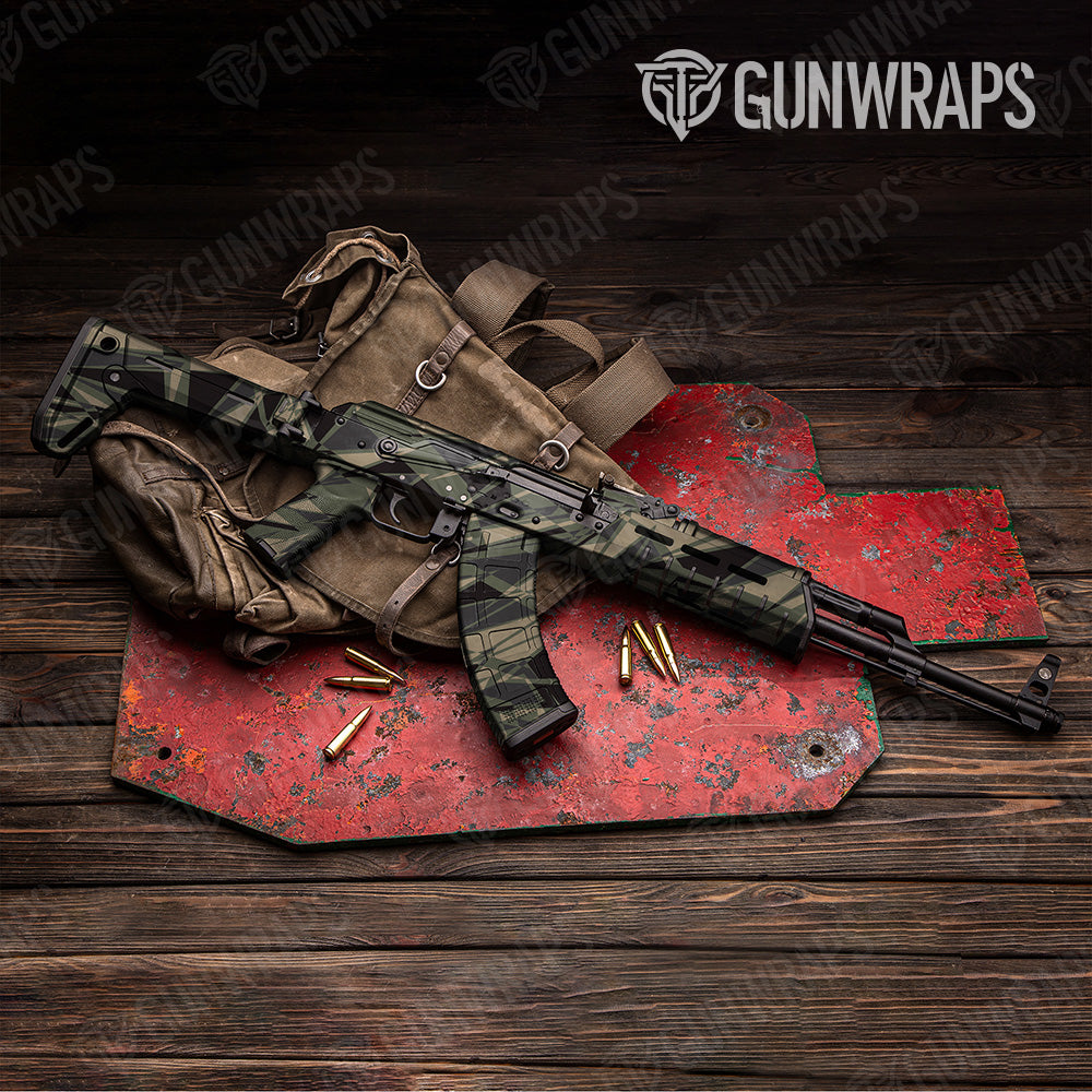Sharp Militant Charcoal Camo AK 47 Gun Skin Vinyl Wrap