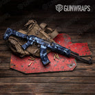 Shattered Blue Urban Night Camo AK 47 Gun Skin Vinyl Wrap