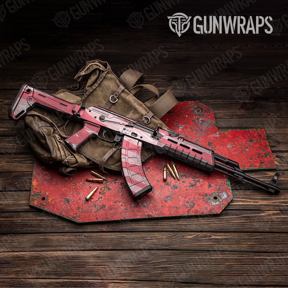 Shredded Pink Camo AK 47 Gun Skin Vinyl Wrap