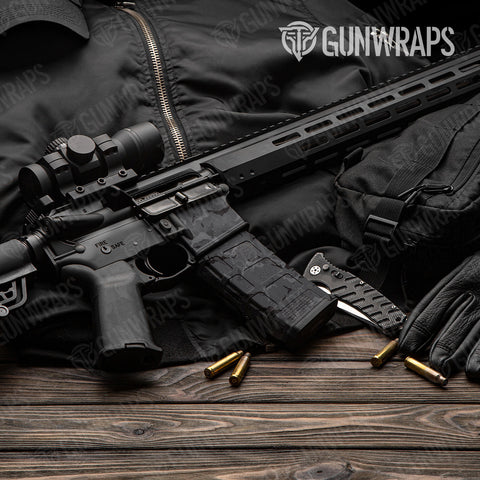 Grey AR-15 Mag & Well Gun Skin Vinyl Wraps