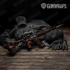 Circuit Board Orange AR 15 Gun Skin Vinyl Wrap