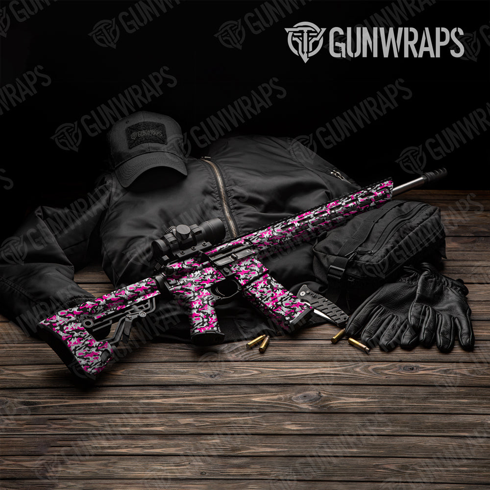 Classic Magenta Tiger Camo AR 15 Gun Skin Vinyl Wrap